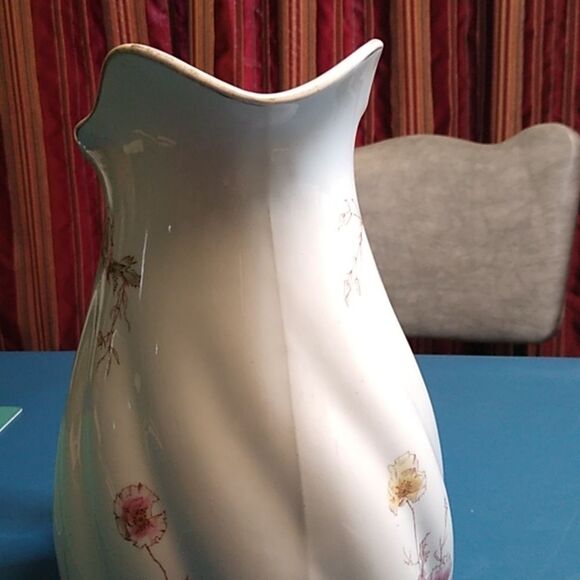 Vintage Lucerne Royal Dalton Burslem England Floral White Pitcher Cottagecore - Picture 7 of 11